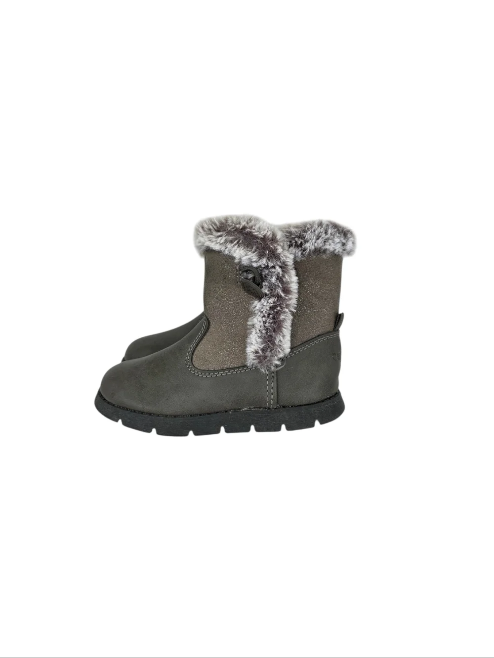 NWT Girls Oshkosh B'gosh Gray Faux Fur Lined Winter Boots Toddler's Size‎ 9M